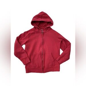 Primary Size 10 Years Red Full Zip Hoodie Sweatshirt / Jacket